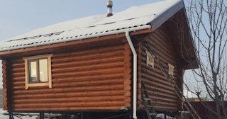 Баня из оцилиндрованного бревна под ключ в Березниках - от 134368 рублей